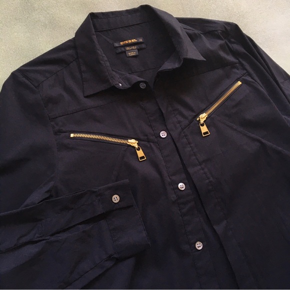 Diesel 'Black Gold' label - black shirt with gold accents - Picture 2 of 9